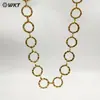 Bc262 Geométrico Clásico Grande Forma de O Redondo Textura Latón Accesorios DIY Cadena de Collar Hecho a Mano