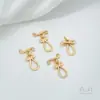 Broche Ruyi Ot Chapado en Oro de 14 Quilates Estilo Chino Gancho Pequeño de Nariz de Elefante Accesorios Conectores para Pulseras de Joyería Hecha a Mano DIY