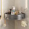 Estante de almacenamiento para baño sin perforaciones, estante triangular montado en la pared para baño, inodoro, lavabo, estante de almacenamiento de esquina