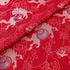 Tela de Ropa Jacquard Imitación Estilo Chino Dinastía Song, Tops Estilo Nacional, Hanfu, Tela de Satén de Seda Brocada Estampada en Oro del Zodiaco