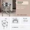 Lavabo Sencillo Engrosado de Acero Inoxidable Lavado de Verduras Doméstico de una Ranura con Soporte Fregadero para Lavar Platos Estante para Fregadero de Cocina Fregadero No