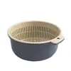 Cesta de Drenaje Redonda de Doble Capa Juego de Seis Piezas Cesta para Lavar Verduras Cesta para Lavar Verduras y Arroz de Cocina Venta al por Mayor Lavabo para Lavar Verduras Cesta para Frutas