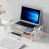 Suporte para Gabinete de Computador de Mesa com Rodízios Suporte para Gabinete Base Elevatória para Escritório Casa Bandeja Prateleira de Armazenamento