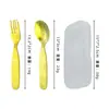 Juego de Cuchara y Tenedor Infantiles de Cristal de Titanio Puro Flor de Hielo para Uso en Casa, Utensilios para Comida de Bebé, Cuchara y Tenedor de Postre Duraderos y Resistentes a la Rotura