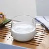 Copo de Vidro Borossilicato Simples Barrigudo Caneca de Café com Alça Flor Caneca de Chá Escritório Café da Manhã Bebida Transparente Redonda Copo Divertido