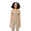 Ropa interior deportiva de canalé fino para mujer, alta elasticidad, espalda cruzada, hermosa, a prueba de golpes, sujetador deportivo push-up para yoga, chaleco de fitness