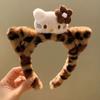 Bonita diadema de gato con orejas de gato que combinan con todo, de felpa de leopardo, para el pelo, para mujer, para maquillaje, accesorios para el pelo de dibujos animados.
