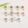 Relleno de Oro de 18K Conserva el Color Fila Única y Doble Microincrustado Zirconia Colorida Cuentas Espaciadoras Columna Larga Pequeña Agujero Grande Cuentas de Barril Pulsera DIY