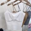 Camisola de Seda de Hielo con Diseño Descubierto para Mujeres con Busto Pequeño, Realzando la Apariencia con Almohadillas Finas y Gruesas para el Pecho, Sujetador sin Tirantes, Estilo Puro y Seductor, Acolchado Grueso Anti-Exposición