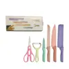 Juego de Cuchillos de Colores al por Mayor Transfronterizo Caja de Regalo Juego de Seis Piezas Cuchillos de Cocina para el Hogar Acero Inoxidable Macaron Caja de Regalo Juego de Cuchillos