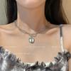 Colar de contas elegante da Coreia do Sul para mulheres em design de nicho Pingente de amor de pérolas joias combinando no atacado