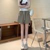 Shorts de Trabajo Rosas para Mujer, Nuevo Estilo Verano 2025, Pantalones Casuales de Pierna Ancha de Cintura Alta, Pantalones Falda Sueltos de Corte A Petite