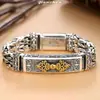 Pulsera de Hombre Yuhong Plata Moderna Personalizada Joyería para Mano Cadena Vajra Venta Directa de Fábrica Pulsera de Paz para Hombre Festival Qixi