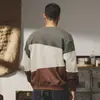 Sudadera Pesada Estilo Retro Americano Jerryeno para Hombre Primavera Holgada Marca de Moda Camiseta de Manga Larga con Combinación de Colores Primavera y Otoño Tops de Moda para Hombre