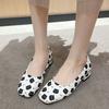 Zapatos Casuales de Tacón Bajo de Una Sola Capa para Mujer 2024 Nuevos de Otoño con Tacón Bajo, Punta Redonda, Estampado de Cabeza de Gato, Escote Bajo, Calzado de Ponerse Fácil de Una Sola Capa para Mujer
