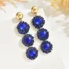 Pendientes Colgantes Redondos de Cristal de Venta Caliente Transfronteriza Pendientes Exagerados de Lujo Ligero Pendientes Retro Europeos y Americanos con Temperamento para Mujer