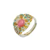 Anillo de Calabaza Esmaltada Pintado en Oro Plata Pura 999 Fushi Nuevo Estilo Chino Tendencia Nacional Anillo Ajustable para Atraer Riqueza y Buena Fortuna Anillo de Plata para Mujer
