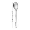 Cuchillo, tenedor y cuchara de aleación de titanio puro, vajilla para exteriores, para viajes, camping, portátil, antibacteriano, moho, cuchara para sopa, sopa, más cuchillo y tenedor para carne.