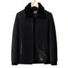 Chaqueta de chenilla para hombre de otoño e invierno, forrada de forro polar y engrosada, adecuada para hombres de mediana edad y ancianos de 60 a 70 años, un abrigo cálido para abuelos