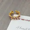 Anillo Abierto Esmalte Morado Vintage Personalidad Retro Nicho Alto Grado Anillo para Dedo Índice Apilable