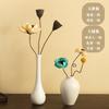 Jarrón de cerámica blanca pura Jingdezhen, florero pequeño y sencillo chino, adorno moderno para arreglos florales, decoración de escritorio para el hogar, joyería para salón de té.