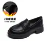 Mocasines de cuero genuino con suela gruesa para mujer, nuevos zapatos pequeños de cuero vintage 2026, zapatos de mujer sin cordones con tacón grueso y suela blanda