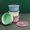 Palha de trigo alto valor de cor plástico para conservação de alimentos tigela doméstica geladeira com tampa tigela selada tigela transparente para conservação de alimentos atacado