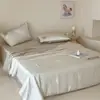 Juego de cuatro edredones de seda helada de verano con aire acondicionado, edredón de verano transpirable de Tencel fresco, edredón delgado, lavable, rosa para niños