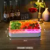 Bandeja de Frutas com Padrão de Gelo LED Ktv Prato de Frutas Brilhante Bandeja de Três Compartimentos Bandeja Recarregável para Lanches