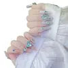 Accesorios de joyería: Rhinestones Gruesos Cuadrados con Forma de Corazón Irregular, Cristal Azul Lago Brillante con Forma de Hacha y Punta Inferior, Estrella de Diamante Elfo Azul