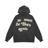 KANYE mesmo estilo você deve nascer de novo moletom com letras de espuma moletom com forro de fleece