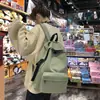 Mochila de Color Sólido Estilo Japonés Moda Femenina Nylon Casual Versátil Estudiante Mochila Escolar Ligera Ins Estilo Coreano Mochila