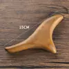 Cone de Massagem para Cuidados com o Cabelo de Sândalo, Dispositivo Triangular para Raspagem de Meridianos e Cuidados com Pontos de Acupuntura, Placa de Raspagem de Sândalo Dourado, Caixa de Presente Premium
