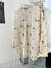 Camisa de proteção solar floral jaqueta feminina verão 2024 novo design senso nicho casual camisa solta cardigan top