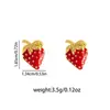 Pendientes de Fresa y Cereza Japoneses y Coreanos Más Vendidos para Mujer, Pendientes de Acero de Titanio Rosa de Moda y Elegantes, Joyería de Acero Inoxidable Estilo Ins