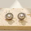 Pendientes de Zirconia y Perla de Alta Gama, Modernos y Versátiles, Pendientes de Diseño Nicho, Lujo Ligero para el Trayecto al Trabajo