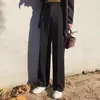 Pantalones de traje de pierna ancha para mujer, estilo fino primavera/otoño/verano, nueva colección 2026, corte ajustado, cintura alta, con una caída sofisticada y elegante, pantalones rectos negros