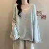 Suéter de Tricô Falso Duas Peças Outono Inverno 2026 Novo Estilo Coreano Gola Solta Top Feminino Tendência Preguiçoso Sensação de Alto Padrão