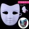 Máscaras de Natal e Halloween, Máscaras Brancas de Polpa de Meio Rosto, Máscaras em Branco de Rosto Inteiro para Pintura Infantil, Pintura DIY Feita à Mão