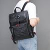 Nova Mochila de Couro Genuíno Masculina Crocodilo Padrão Negócios Runaway Mochila Estudante Mochila Mochila Escolar Sacos de escola