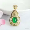 Pingente Pixiu de Ágata Verde Guan Yu Colar de Cristal Calcedônia Joias Retro Tendência Nacional Fábrica Atacado S4042706