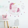 Nuevo Pegatina de Pared Nube de Dibujos Animados Unicornio Decoración de Habitación Infantil de Bebé Pegatina Autoadhesiva de Pared Fx-B23