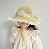 Sombrero de Paja para Niños, Sombrero de Sol de Verano para Niñas, Sombrero de Pescador con Encaje, Sombrero de Playa para Bebé, Sombrero Transpirable de Ala Ancha