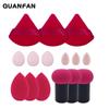 Conjunto de Ferramentas de Maquiagem com Pedido Mínimo de 1 Peça, Conjunto de 15 Peças com Puff para Pó Seco, Esponja, Beauty Blender, Mini Ferramenta de Maquiagem para Dedo de Uso Duplo Seco e Molhado