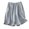 Shorts de Algodón para Mujer, Estilo Verano Delgado, Pantalones Anchos de Cintura Alta Elástica, Nuevos Shorts Casuales Holgados de Línea A de Longitud Media