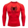 Teum Export Camiseta de Manga Corta de Compresión de Secado Rápido con Estampado de Araña para Hombre Y2K Capa Base para Correr Body para Entrenamiento de Fitness