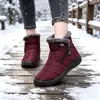 Sapatos de Algodão Confortáveis de Cano Alto com Forro de Lã Quente, Tamanho Grande, Transfronteiriços, Botas de Neve Impermeáveis, Botas Femininas Modernas com Solado Plano