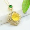 Colgante de Ámbar Natural Aiyu Collar de Flor de Ámbar Dorado Estilo Étnico Venta al por Mayor de Fábrica Dropshipping S3122703