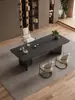 Mesa de Centro de Pizarra de Piedra de Lujo, Juego Moderno de Mesa y Sillas para el Té, Sencillo y Elegante con un Toque de Alta Gama, Mesa para Ceremonia del Té de Oficina, Mesa para Preparar Té