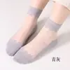 Calcetines para Mujer Primavera y Verano Nueva Moda Seda de Cristal Estilo Japonés Base de Algodón Calcetines de Seda de Tubo Medio Jacquard Seda de Cristal Calcetines para Mujer Venta al por Mayor
